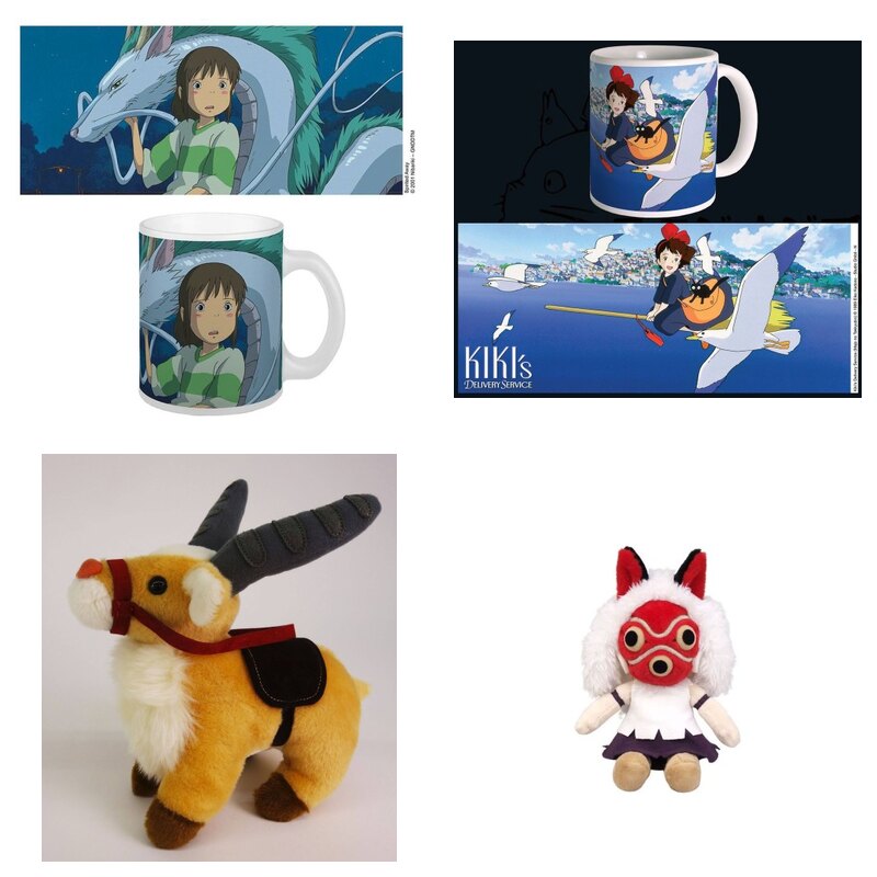 Gadżety Studio Ghibli: kubki Chihiro i Kiki oraz pluszaki Yakul i San z Księżniczki Mononoke