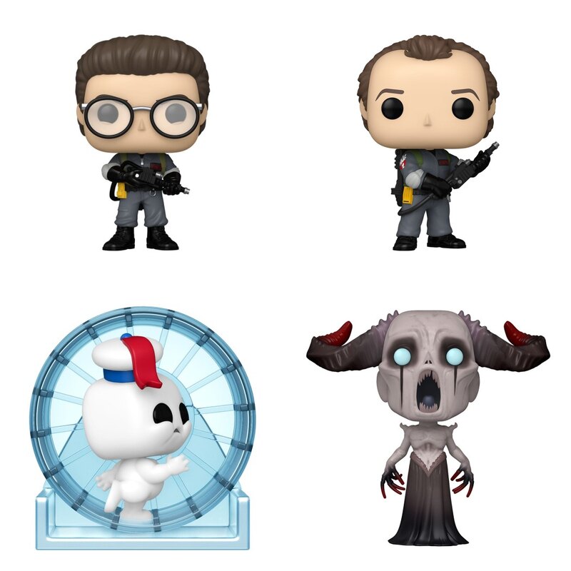 Figurki Funko POP Ghostbusters: Egon Spengler, Peter Venkman z Ghostbusters II, Mini Puft i Garraka z Imperium lodu