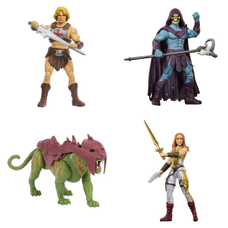 Figurki Masters of the Universe: He-Man, Skeletor, Kot Bojowy i Teela