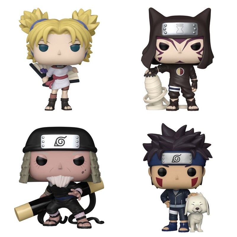 Figurki Naruto Funko POP! Animation - Temari, Kankuro, Hiruzen i Kiba z Akamaru