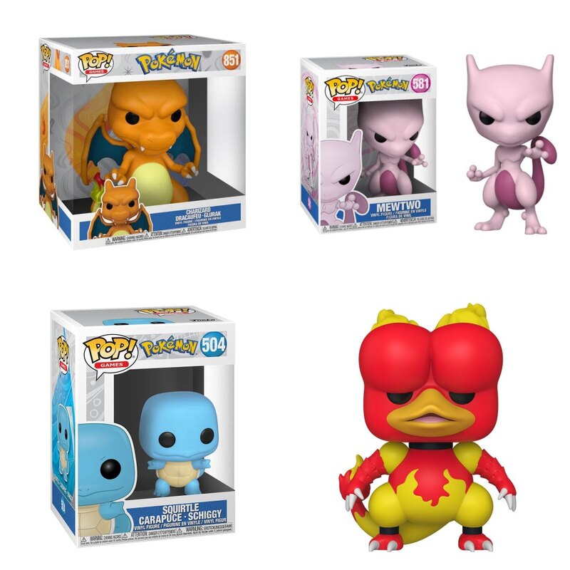 Figurki Pokemon Funko POP: Charizard, Mewtwo, Squirtle i Magmar
