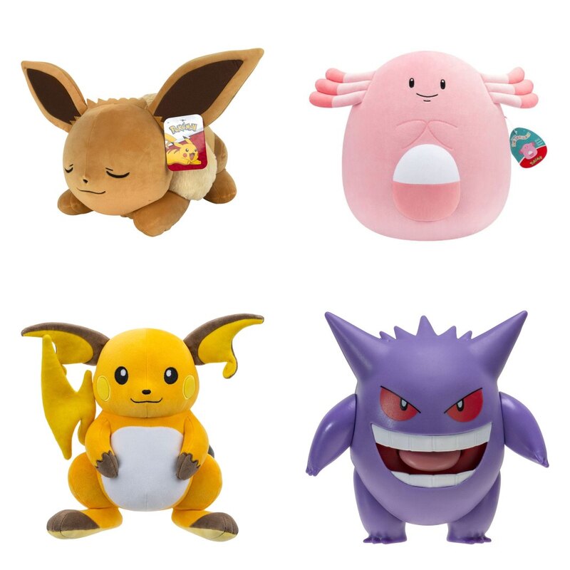 Maskotki i figurki Pokemon: Eevee, Chansey, Raichu i Gengar