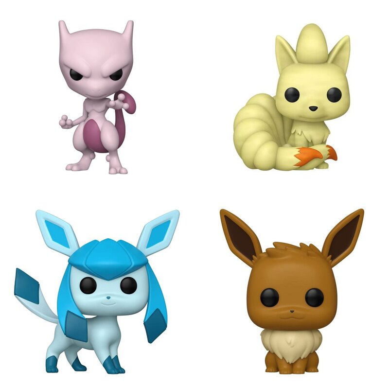 Figurki Funko POP Pokemon - Mewtwo, Ninetales, Glaceon i Eevee