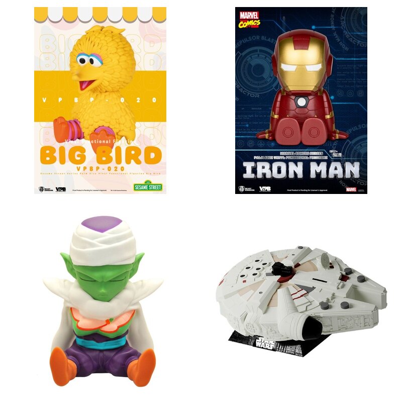 Skarbonki kolekcjonerskie: Big Bird, Iron-Man, Piccolo i Millennium Falcon