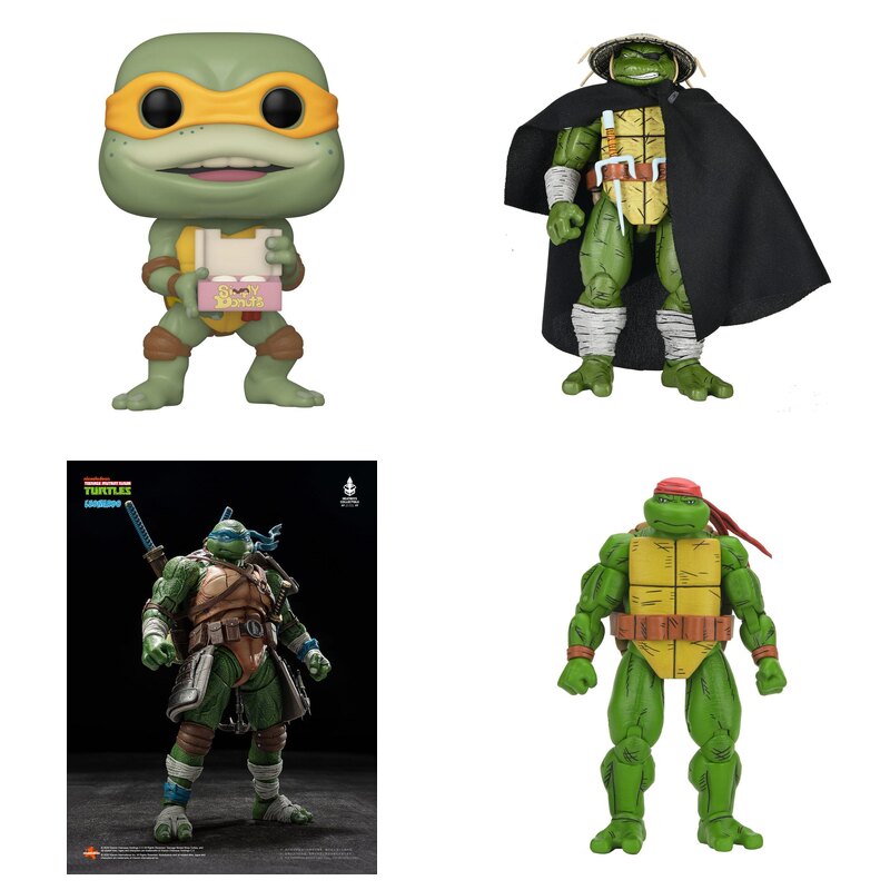 Figurki Wojownicze Żółwie Ninja w wydaniach różnych producentów